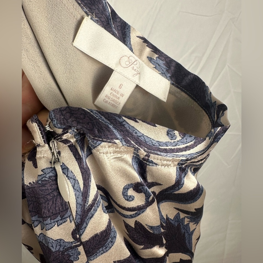 3 Pc Outfit Set Blue Silk Wrap Top Tank Mid Length Paisley Skirt Med(6) Limited - Picture 8 of 8